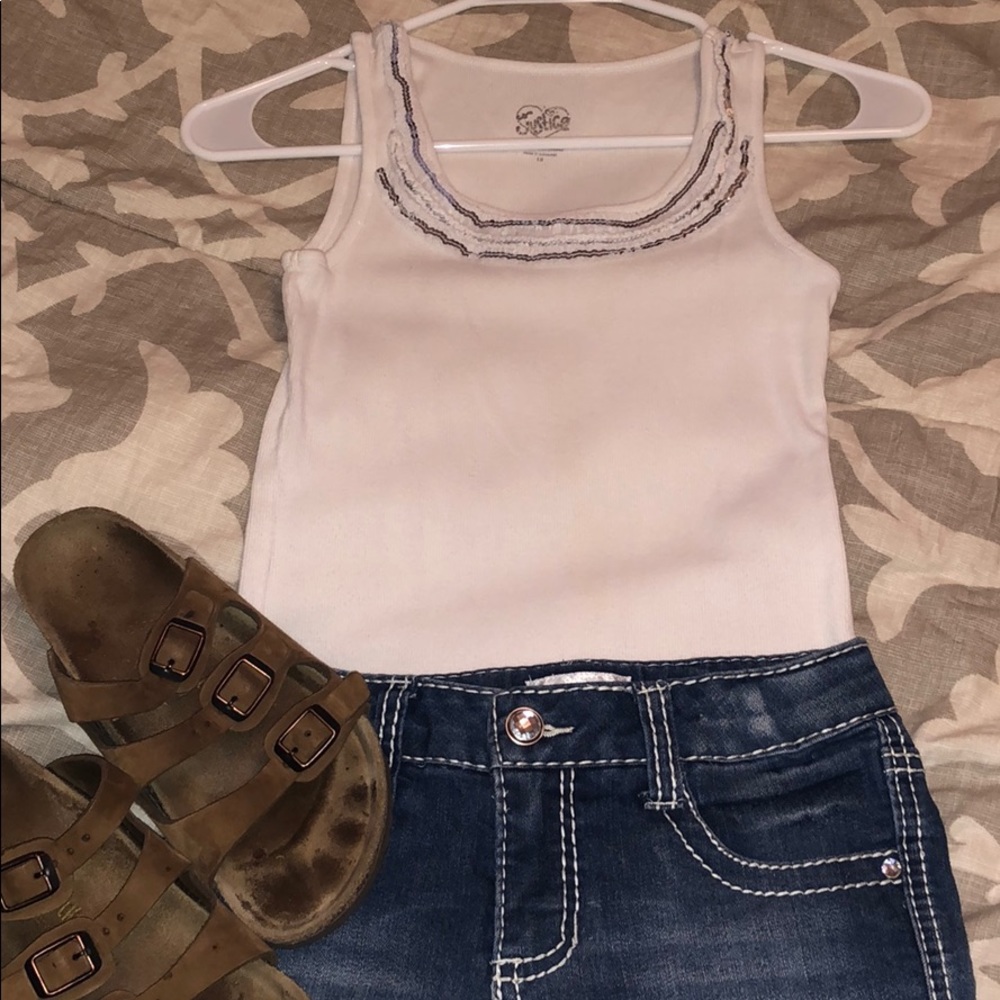 White Justice Tank - Size 12